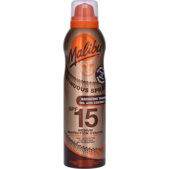 Malibu Bronzing Oil Coconut SPF15 2×175 ml (dobbeltpakke)