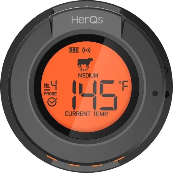 HerQs EasyBBQ Pro tilsluttet digitalt kuppeltermometer (Bluetooth)