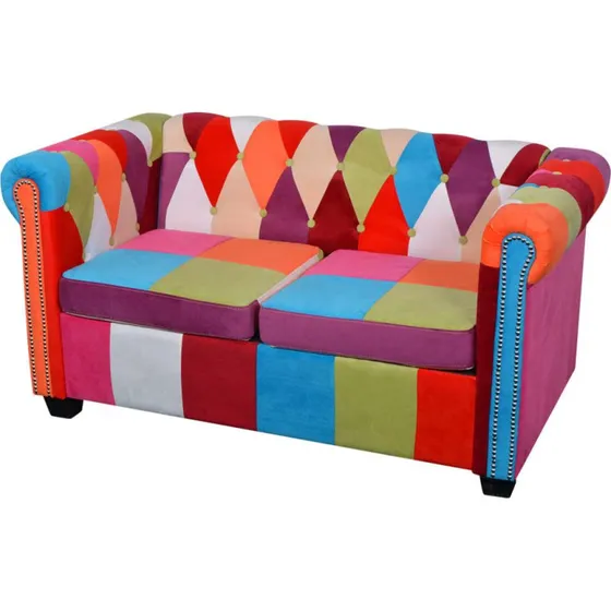 vidaXL 2-personers Chesterfield sofa i stof (145,5x76x70 cm)