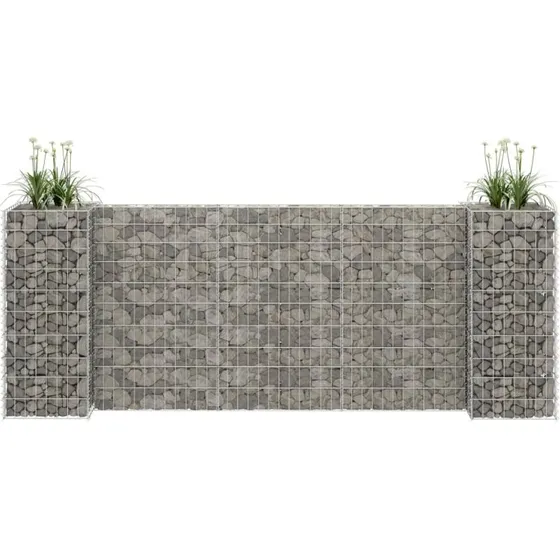 vidaXL H-formet gabion-plantekasse 260x40x100 cm stål