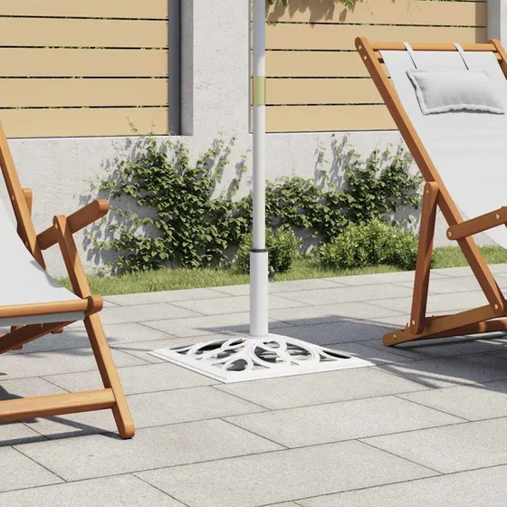 vidaXL parasolfod 12 kg 49 x 49 x 33 cm støbejern, hvid