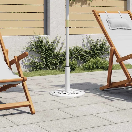 vidaXL parasolfod i støbejern 40x40x32 cm hvid