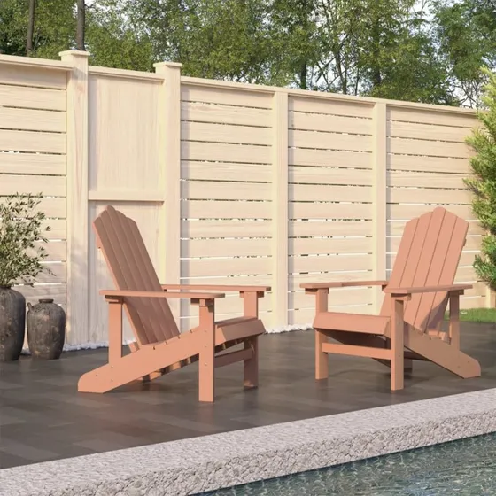 vidaXL Adirondack-havestole 2 stk. HDPE - brun