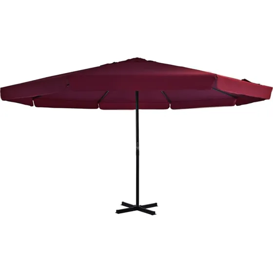 vidaXL udendørs parasol 500 cm med aluminiumsstang, bordeauxrød