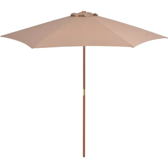 vidaXL parasol 270 cm træstang gråbrun