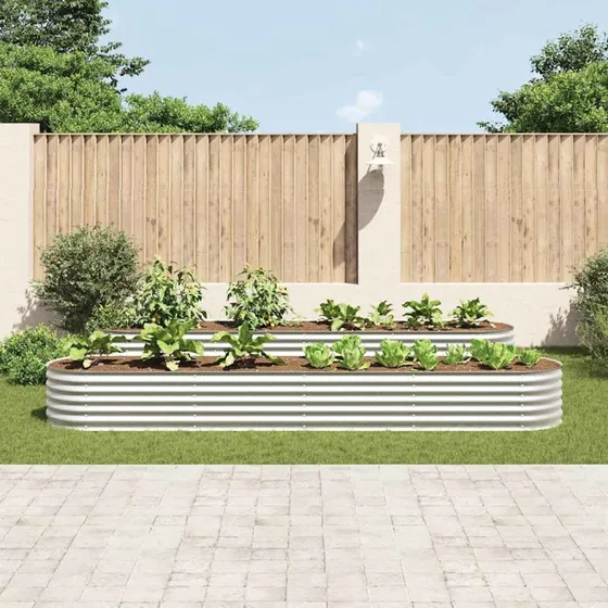 vidaXL forhøjet plantekasse 400x80x44 cm galvaniseret stål