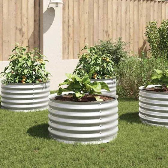vidaXL forhøjet plantekasse 80x80x44 cm galvaniseret stål