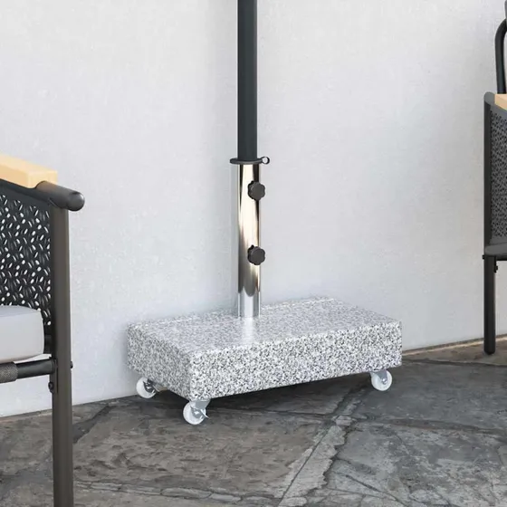 vidaXL parasolfod granit 45x25x8,3 cm lysegrå