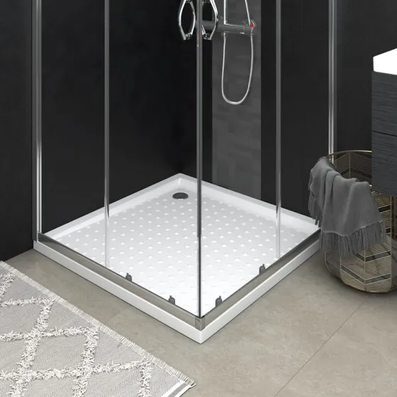 vidaXL brusekar med dupper 80x80x4 cm ABS hvid