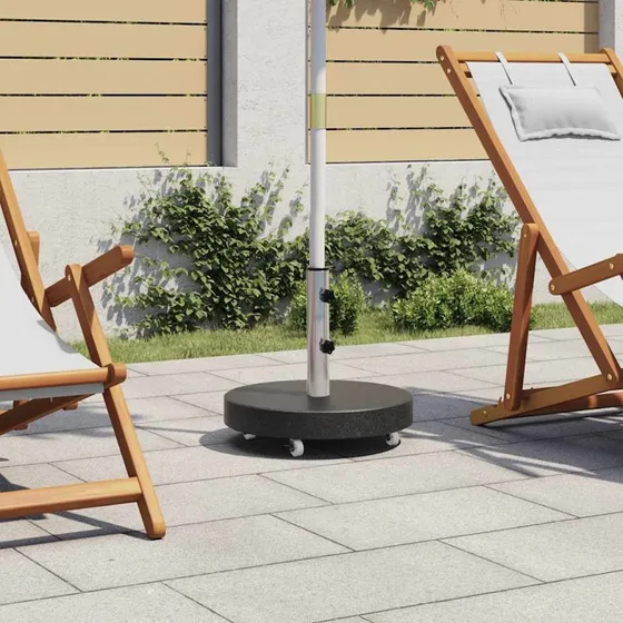 vidaXL parasolfod granit rund 30 kg sort