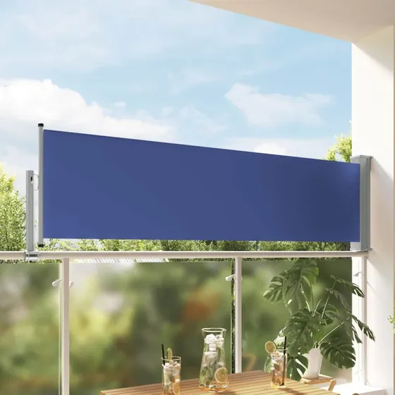 vidaXL sammenrullelig sidemarkise 80 x 300 cm blå