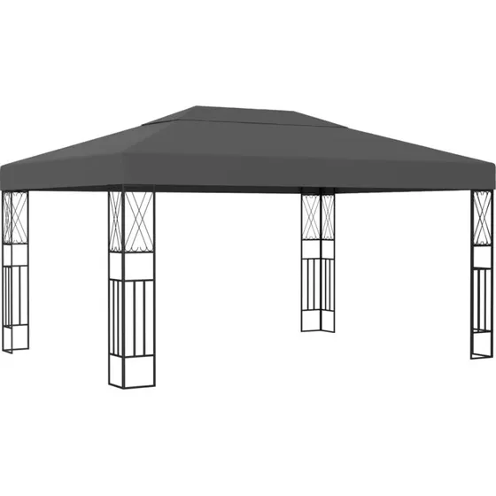 vidaXL Pavillon 3x4 m - Antracitgrå stof