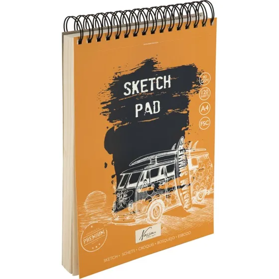 Nassau Skitseblok A4  120 ark, Hvid