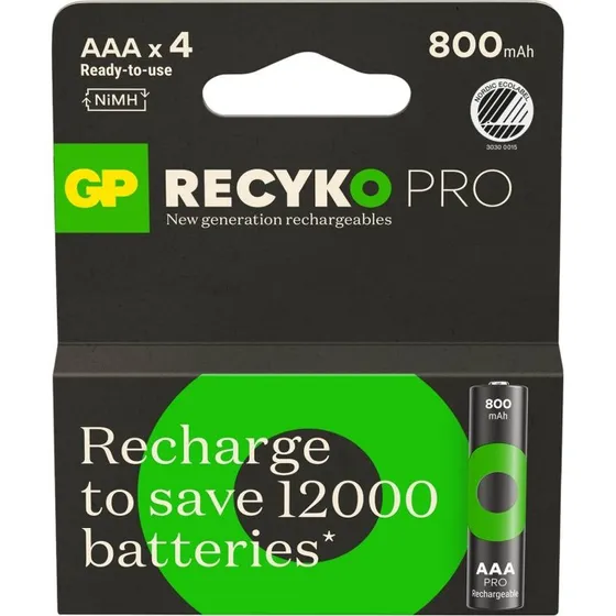 GP Recyko Pro NiMH AAA HR03 800mAh 4-pak
