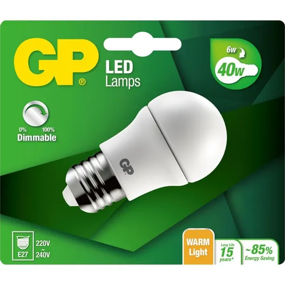 GP LED Mini Globe E27 DIM 6W (40W) 470lm