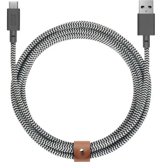 Native Union BELT Cable XL USB-C til USB-A 3,05 m  Zebra