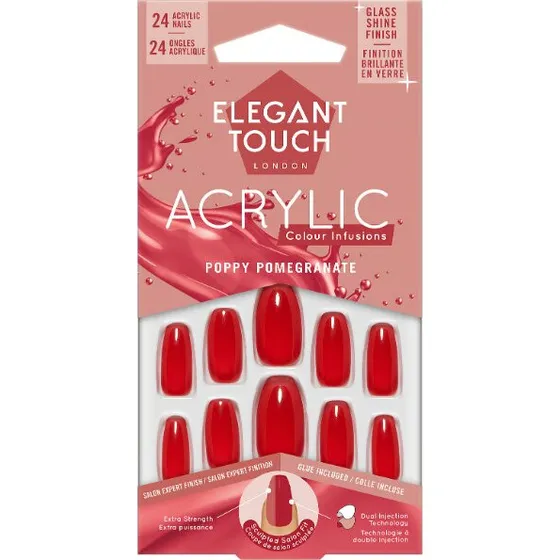 Elegant Touch Colour Acrylics Poppy Pomegranate, 24 stk