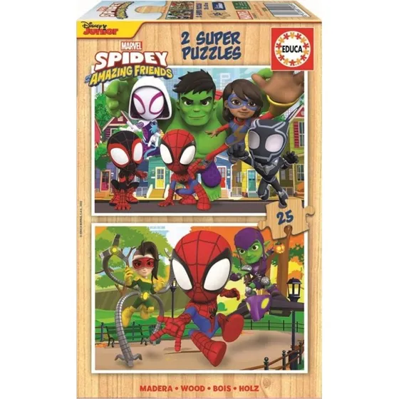 Educa Spidey & His Amazing Friends Træpuslespil 2x25 brikker