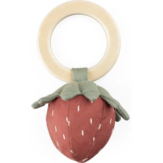 Sebra Activity Rangle (Jordbær) – Økologisk bomuld & træring