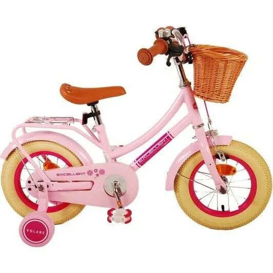 Volare Excellent 12" brnecykel med stttehjul - Pink