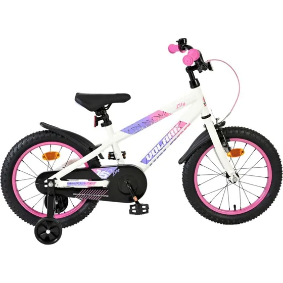 Volare Lily brnecykel 16" med stttehjul - hvid/pink/lilla
