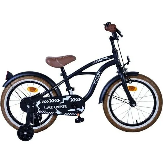 Volare Cruiser 16" Brnecykel - Sort, med stttehjul
