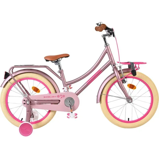 Volare Excellent brnecykel 18" mat rosa med stttehjul