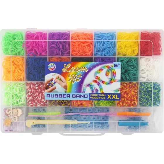 Moxy Gummibnd Vvest 4000 dele i opbevaringskasse