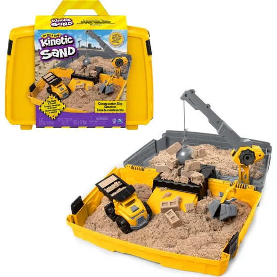 Kinetic Sand Konstruktionssæt med gravemaskiner og foldbar sandkasse