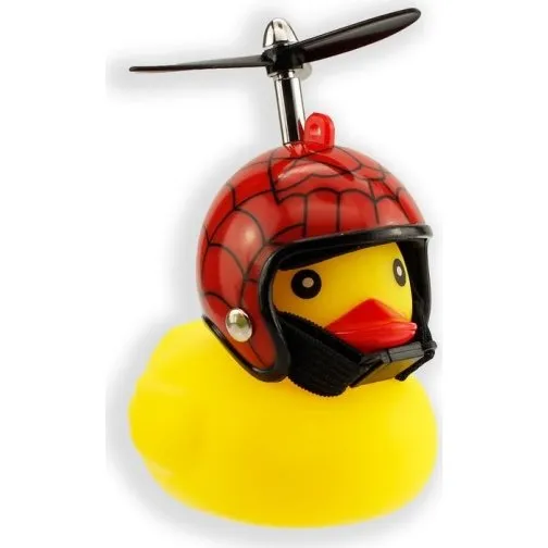 Winkee Bike Duck Spider – cykelgummiand med hjelm og propel