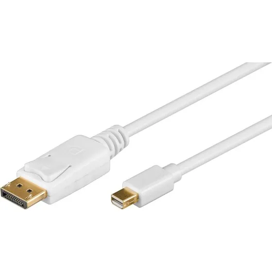 Goobay Mini DisplayPort til DisplayPort-kabel 2 m, hvid, forgyldt
