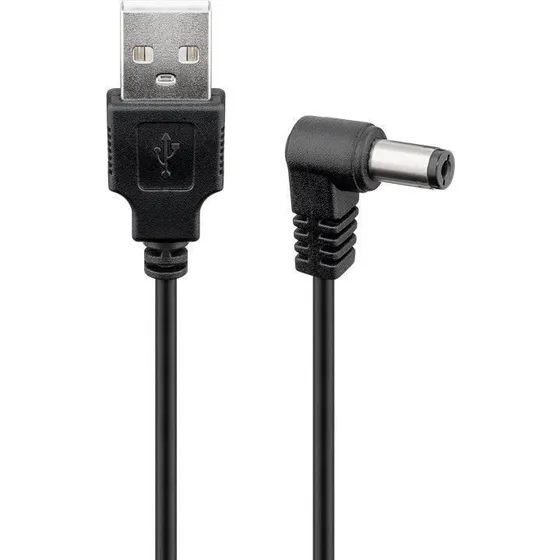 Goobay USB-A til 5,5x2,5 mm DC strømkabel 1 m, sort