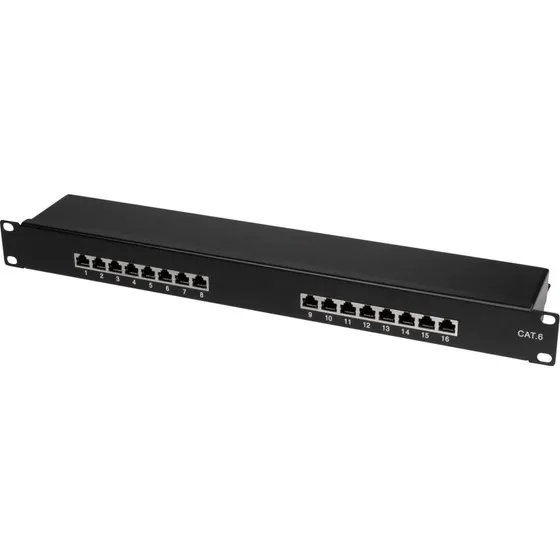 LogiLink Patchpanel 16-porte Cat6 STP 19" U1, sort
