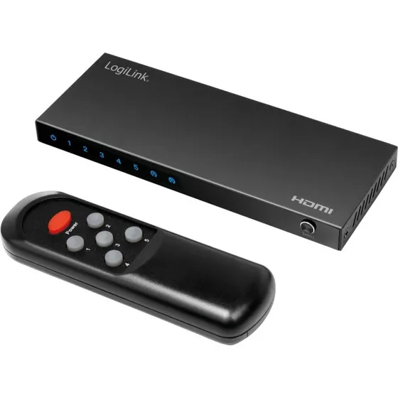 LogiLink HDMI-switch 5-port 4K/60 Hz m/ fjernbetjening