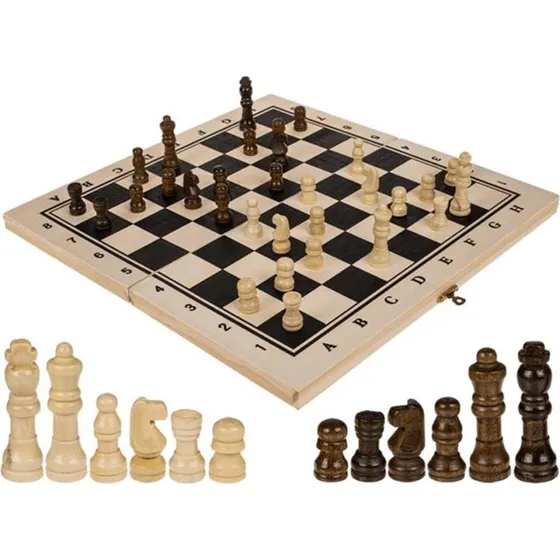 Out of the Blue Skakspil i træ 34x34 cm