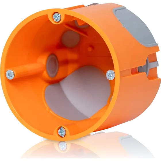 Uden-mærke Forfradåse enkelt vindtæt Ø68, 61 mm - orange/grå