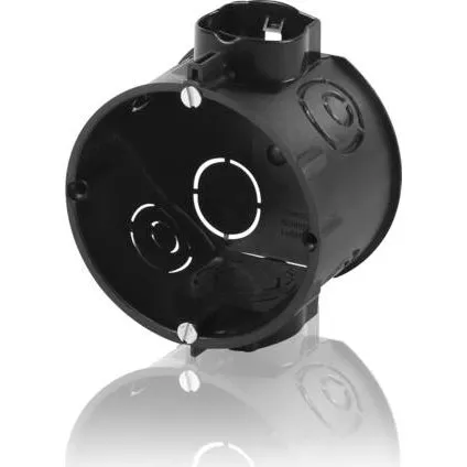 Indmuringsdse 80 1-modul 45 mm dyb, sort m/skruer