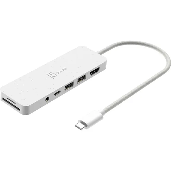 j5create JCD373EW USB-C 3.2 Multi-port dockingstation med PD, hvid