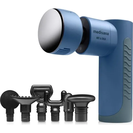 Medisana MG 600 Massagepistol Hot/Cold sort/bl, 6 hoveder