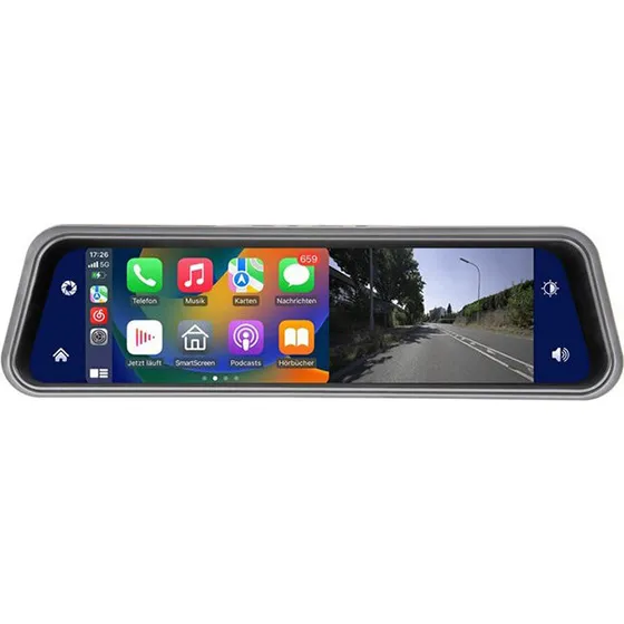 Ampire 9" bakspejl med CarPlay, Android Auto & indbygget Dashcam