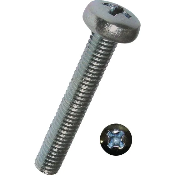 Maskinskrue M4x20 mm DIN 7985 PH2 elforzinket