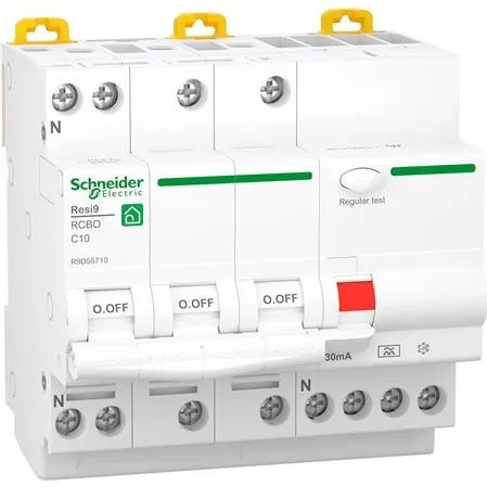 Schneider Electric Resi9 XP RCBO 3P+N C-karakteristik 10A 30mA