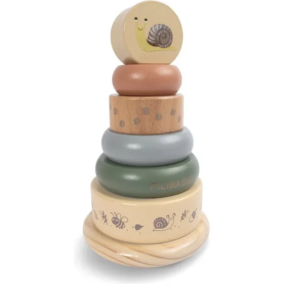 Filibabba Stabletårn i træ FI-03372, 18 cm, 6 dele (12+m)