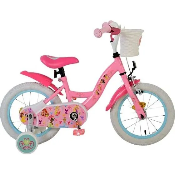 Volare Disney Prinsesse 14" Brnecykel  Rosa med stttehjul