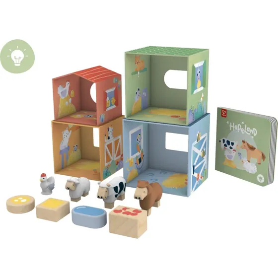 Hape The Happy Stables - historiebog legetjsst med 4 stalde