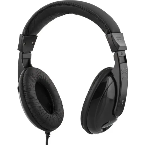 DELTACO HL-51 Over-ear hovedtelefoner med volumen, 2,5 m, sort