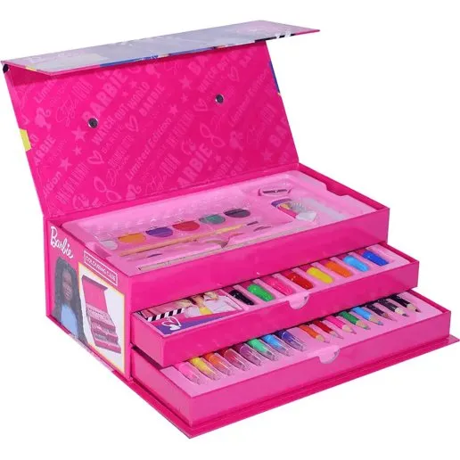 Barbie Malekasse 52 dele – papir kuffert m. håndtag