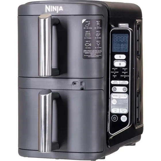 Ninja SL451EU Airfryer dobbelt rum 9,5 L, 2470 W, sort