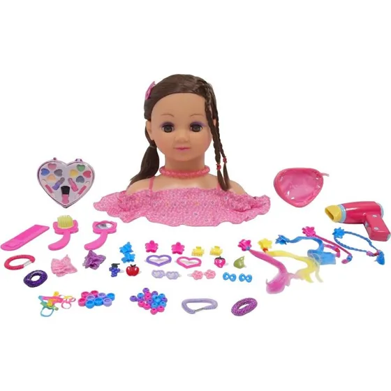 Happy Friend Nora Makeup Dukkehoved - Assorteret