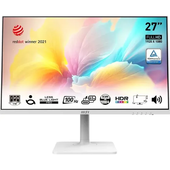 MSI Modern MD272XPWDE 27" FHD 100Hz IPS USB-C (hvid)